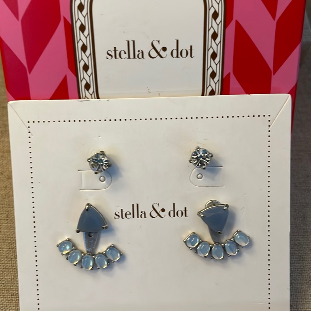 Stella & Dot crescent ear jacket earrings